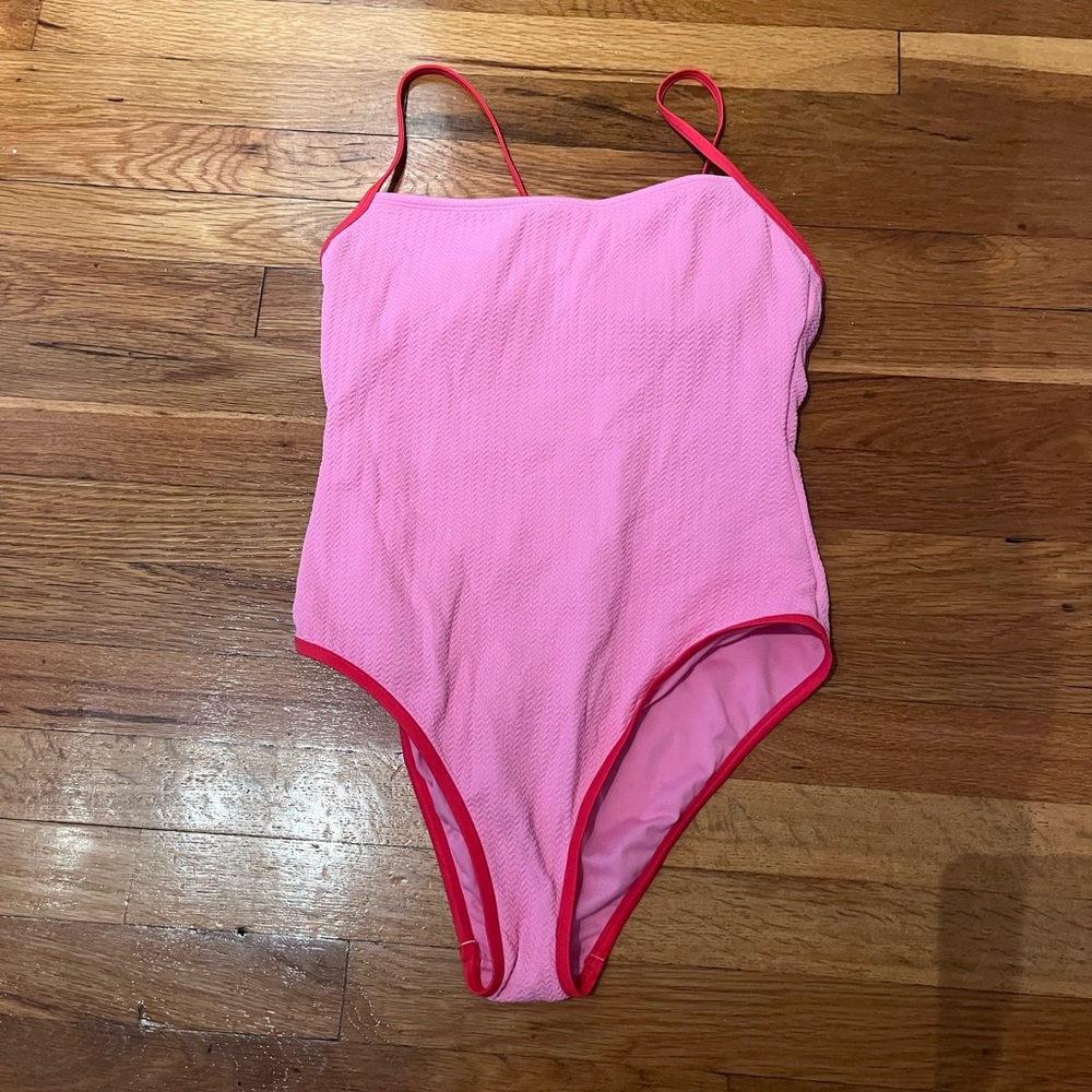 Wild Fable Pink One-Piece with Red Trim